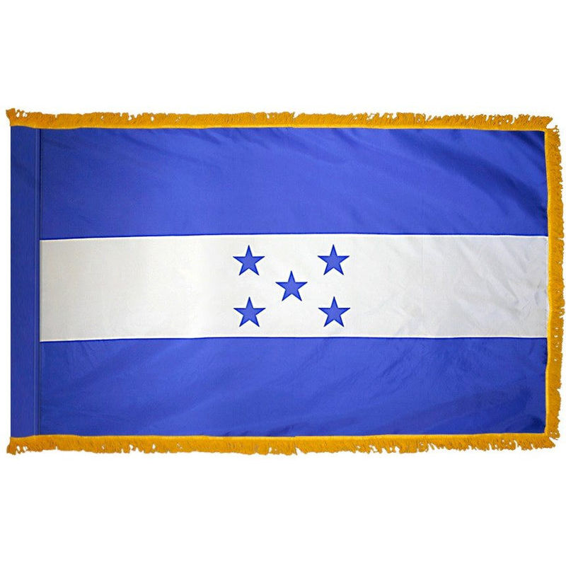 HONDURAS 3X5' NYLON INDOOR / PARADE FLAG - POLE HEM FRINGE