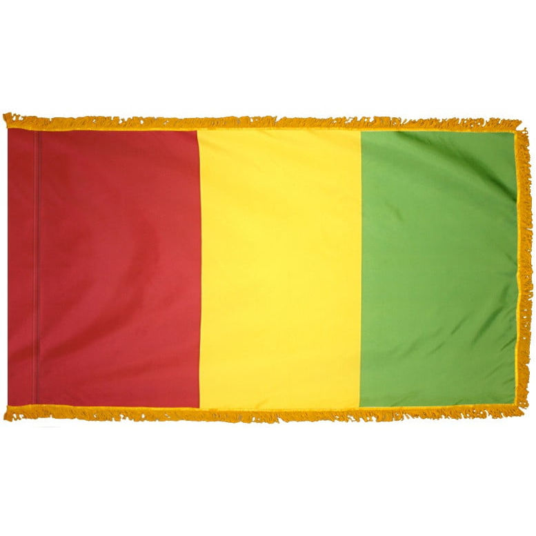 GUINEA 3X5' NYLON INDOOR / PARADE FLAG - POLE HEM FRINGE