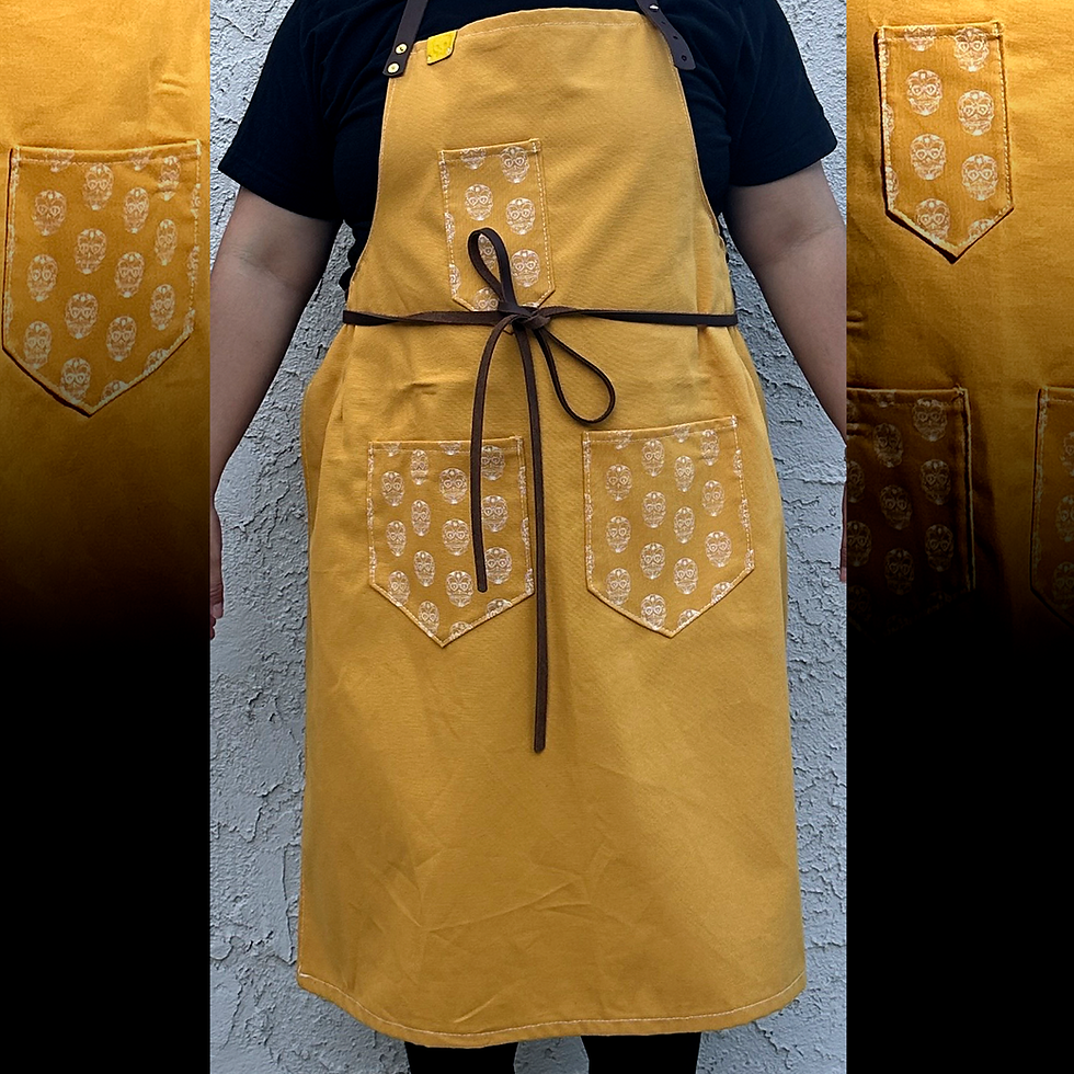 Thumbnail: Yellow Skull Print Apron
