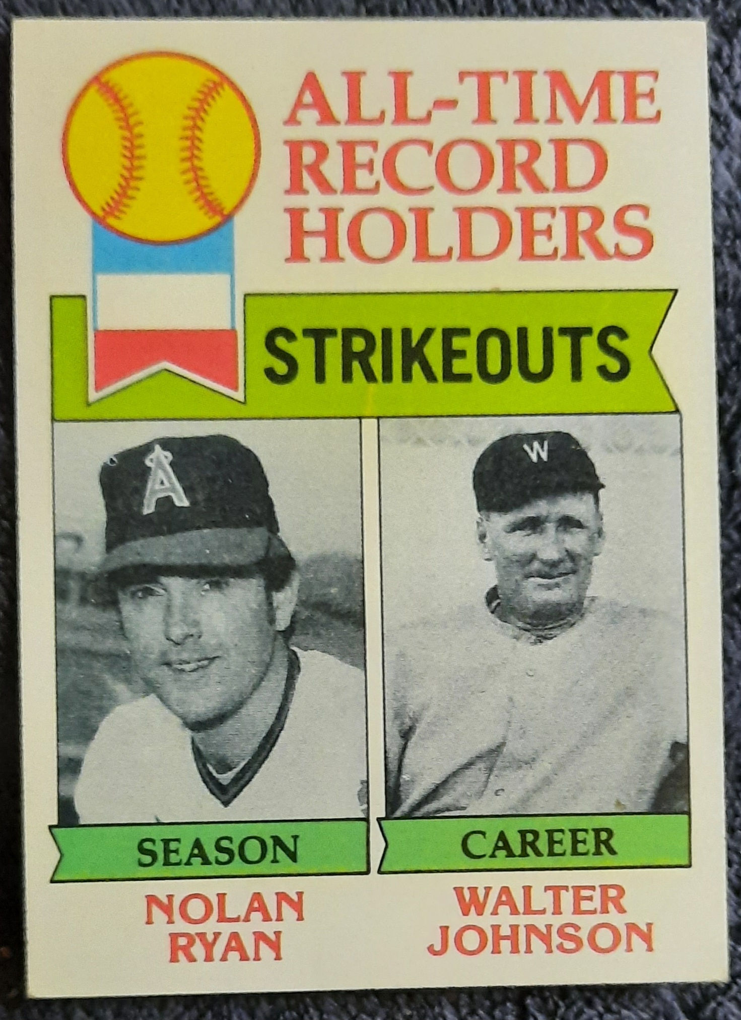 Nolan Ryan Walter Johnson 1979 Topps Nice condition 