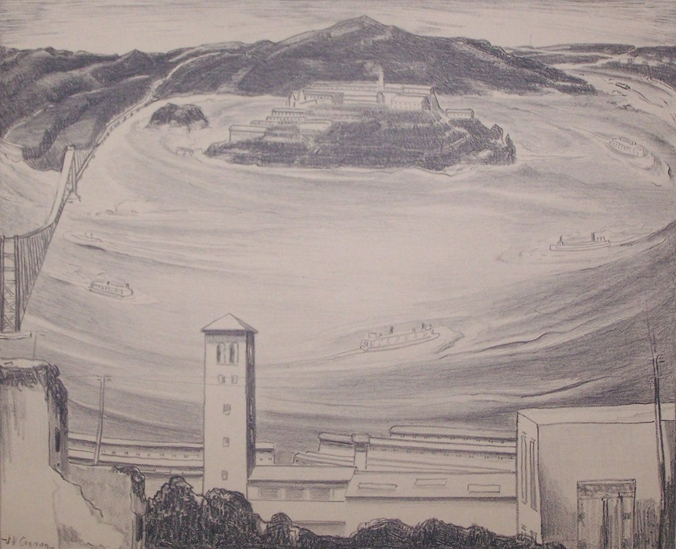 Jennie Vennerstrom Cannon Orig. Litho. Golden Gate