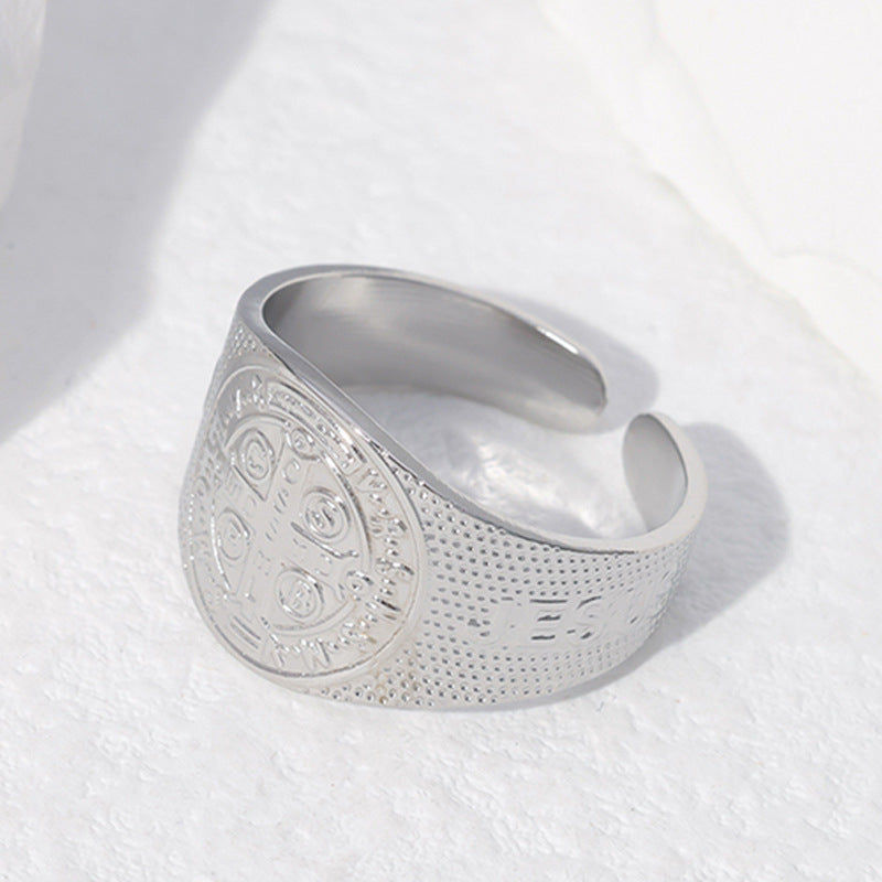 Jude Vintage Cross Shape Adjustable Ring — view 1