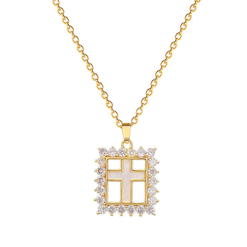 Kingston Geometric Cross Pendant Necklace — view 5