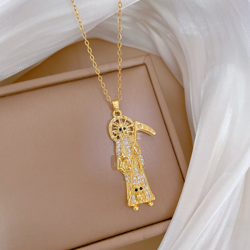 Maddox Crescent Moon Pendant Necklace — view 4