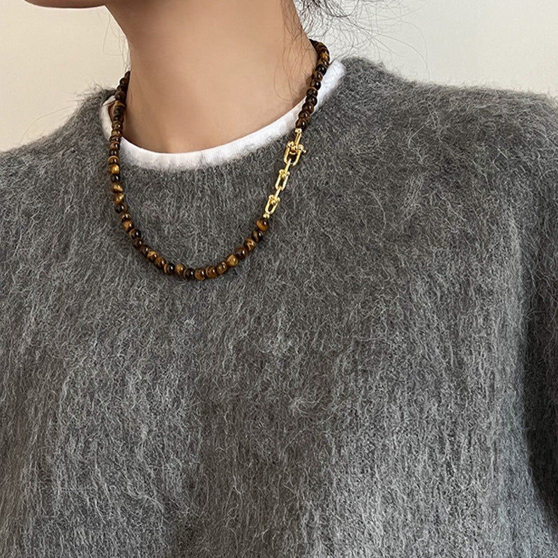 Orion Geometric Plated Yoke Necklace — view 4