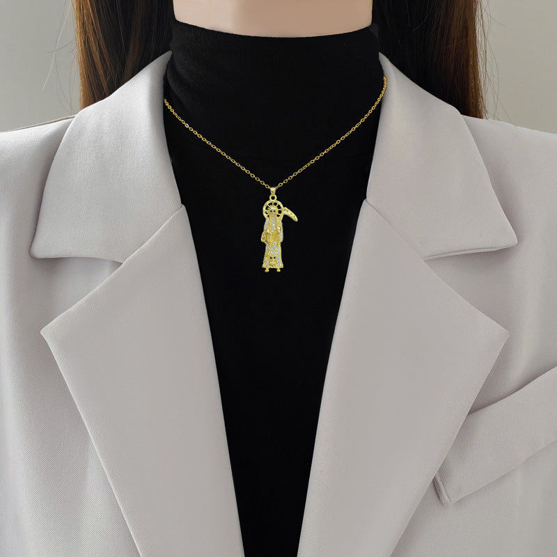 Maddox Crescent Moon Pendant Necklace — view 2