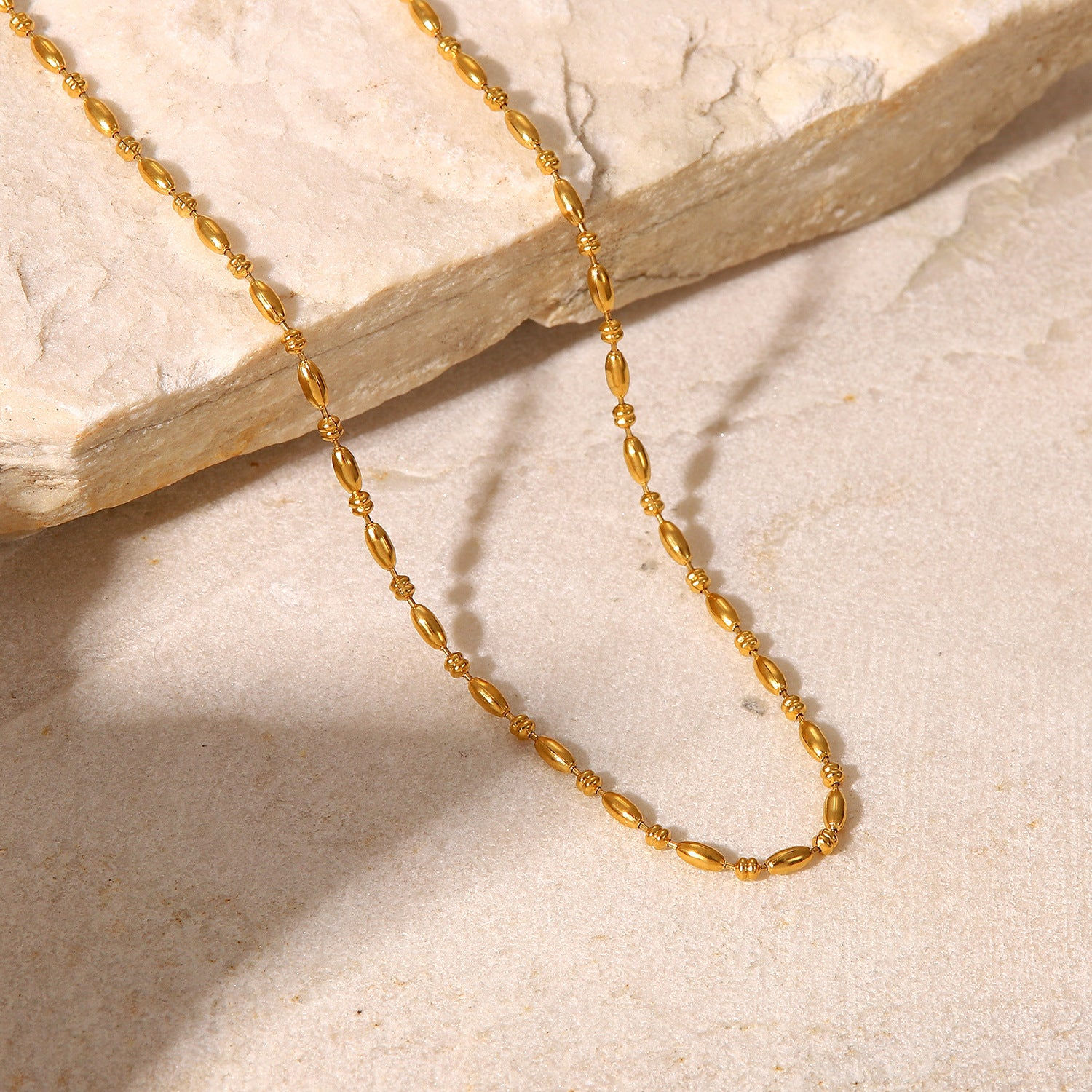 Iris Geometric Oval Bead Multi-Layer Necklace — view 3