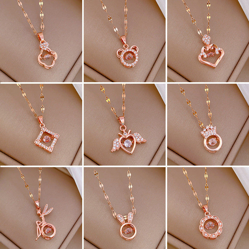 Jasper Ethnic Animal-Shaped Micro-Pave Pendant Necklace — view 3