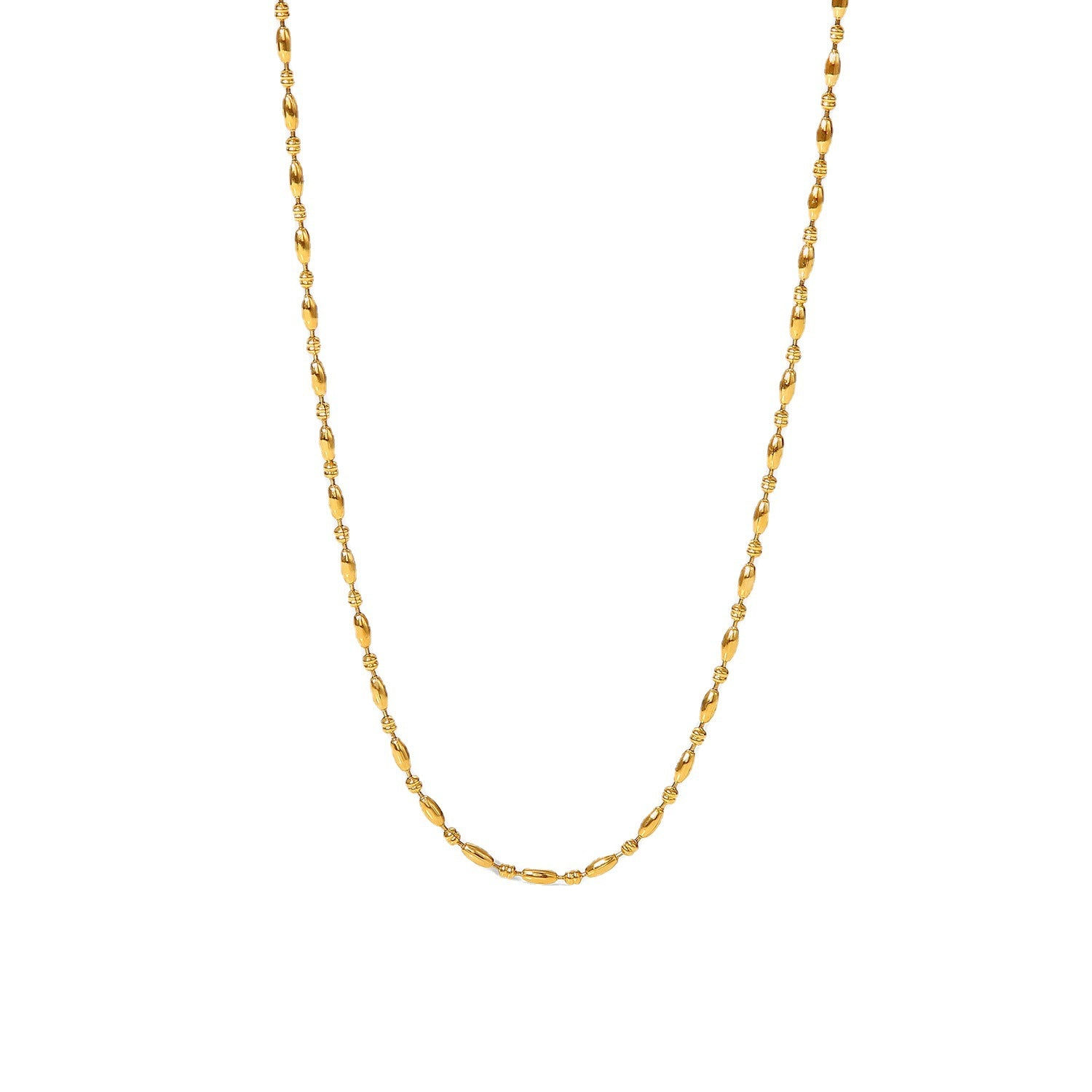 Iris Geometric Oval Bead Multi-Layer Necklace — view 5