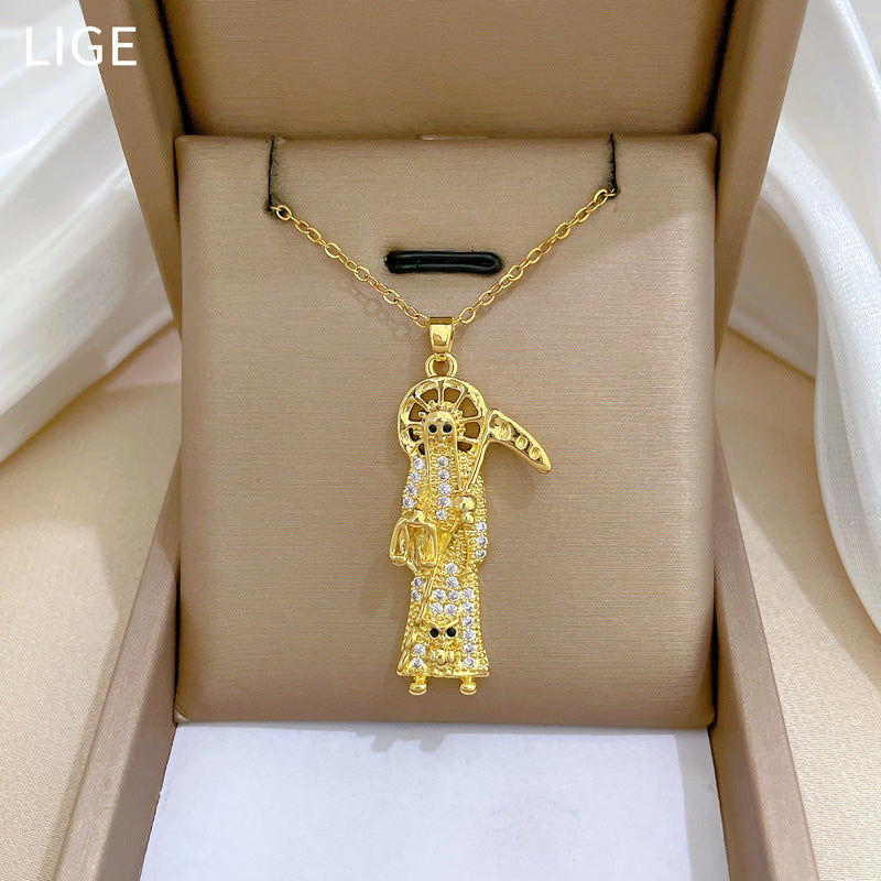 Maddox Crescent Moon Pendant Necklace — view 1