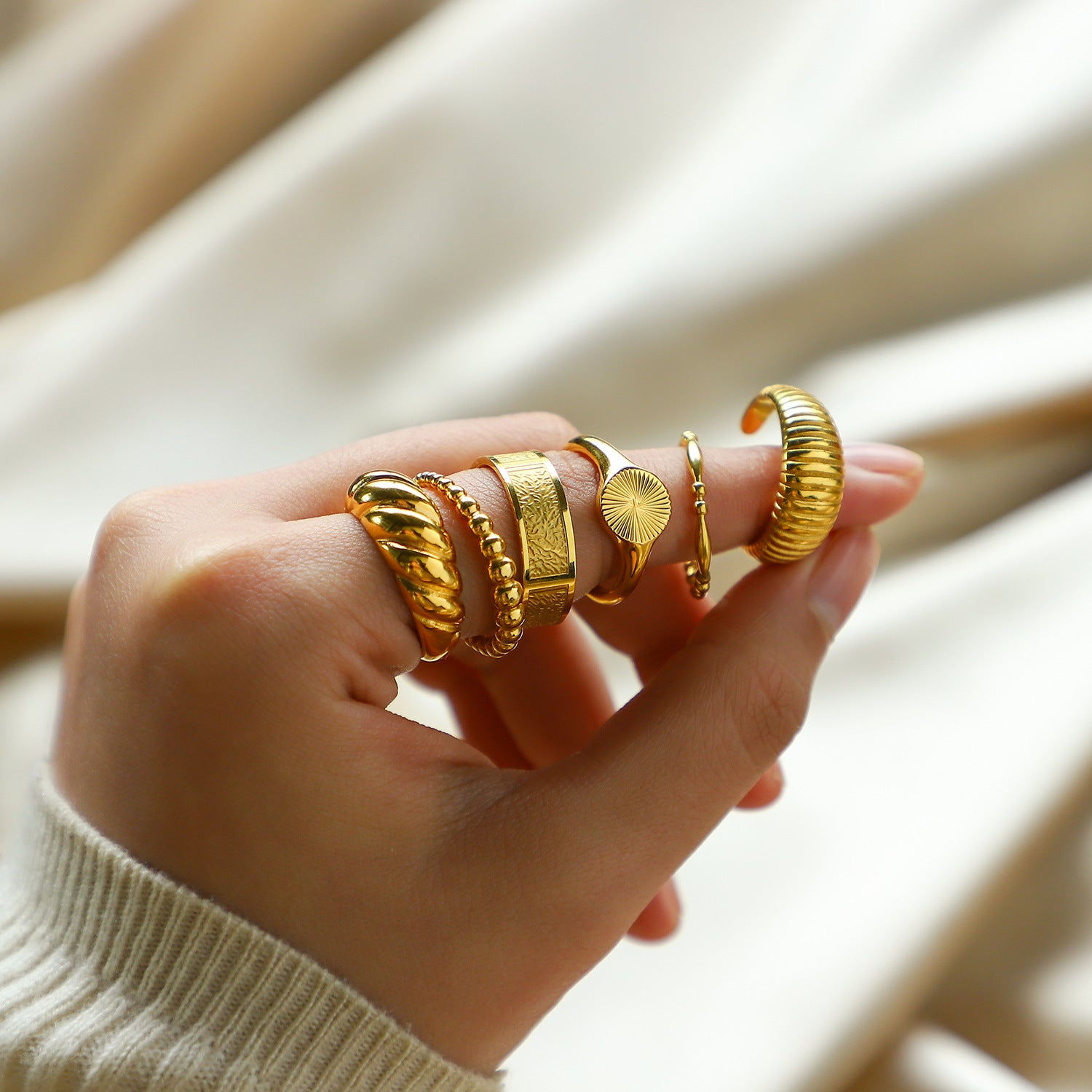 Imogen Geometric Horn-Shaped Ring — view 3