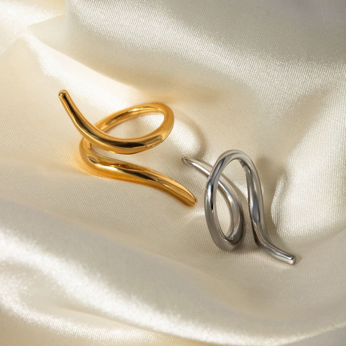Knox Geometric Asymmetric Open Ring Unisex Jewelry — view 5
