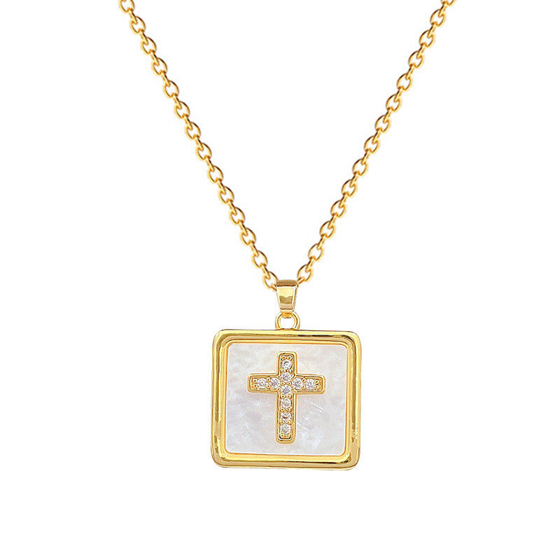 Grayson Square Cross Pendant Necklace — view 5