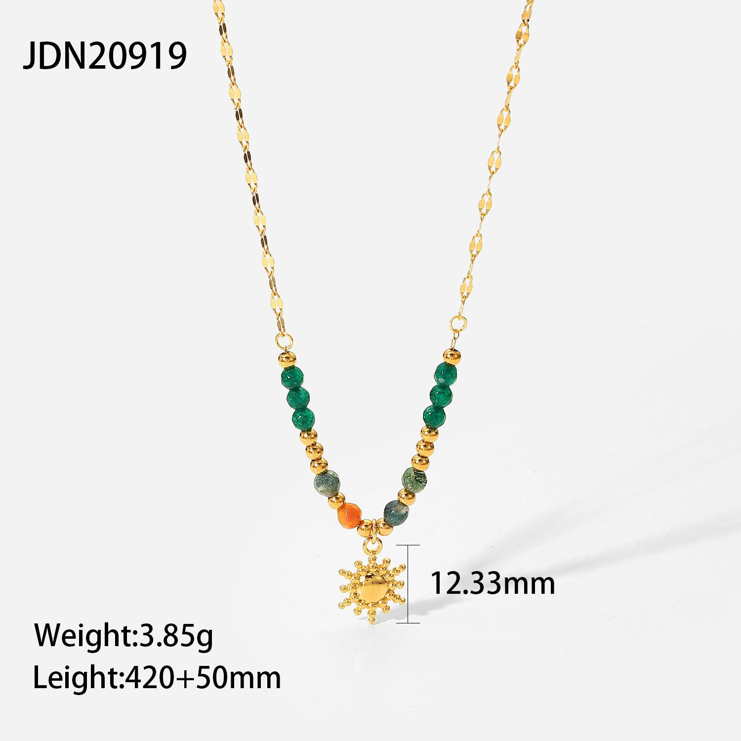 Talia Vintage French Sun Geometric Pendant Necklace — view 6