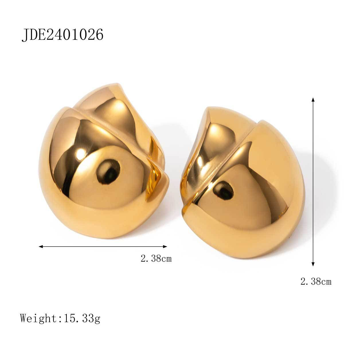 Adele Vintage Irregular Round Hazelnut Stud Earrings — view 6