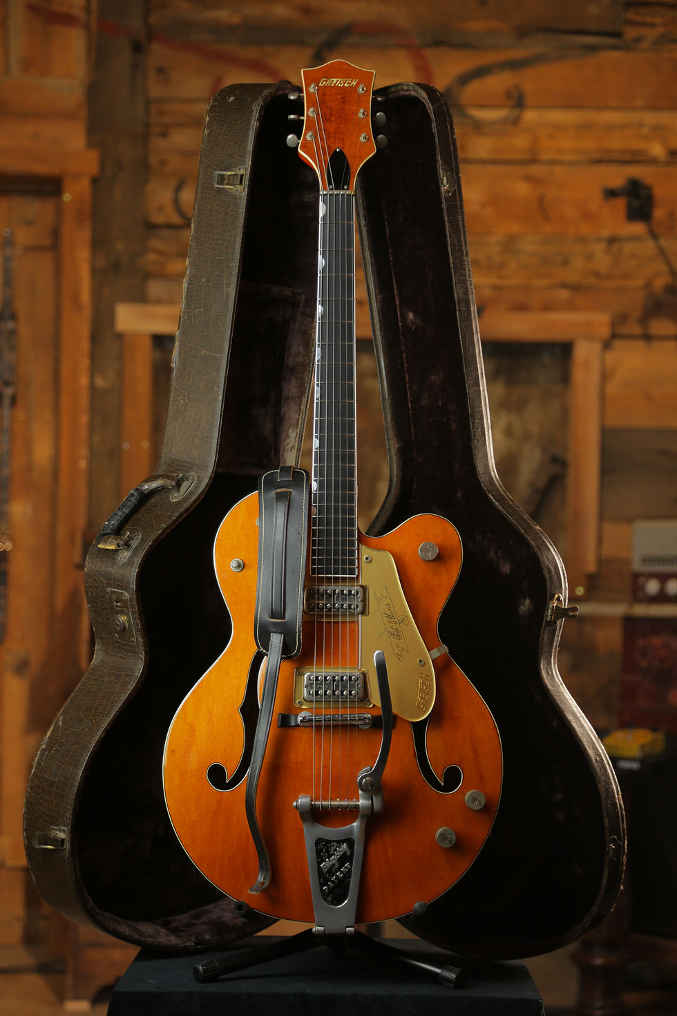 Miniature : Gretsch 6120 Chet Atkins Hollowbody Orange 1958