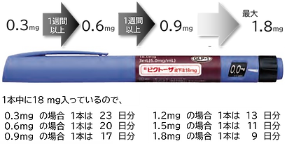 ビクトーザ 増量 0.3mgずつ 1.8mg LEADER