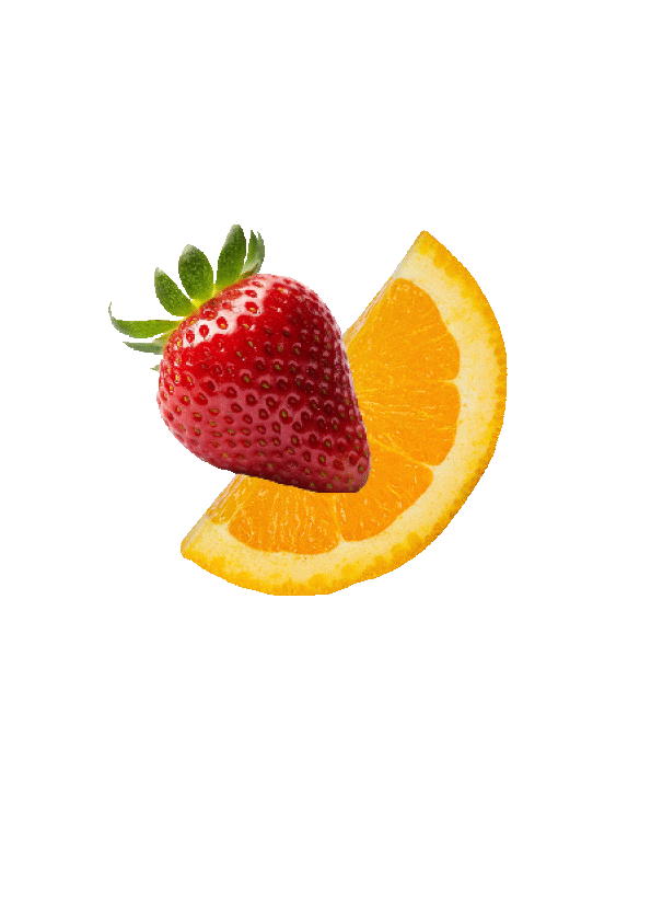 Orange mit Erdbeere