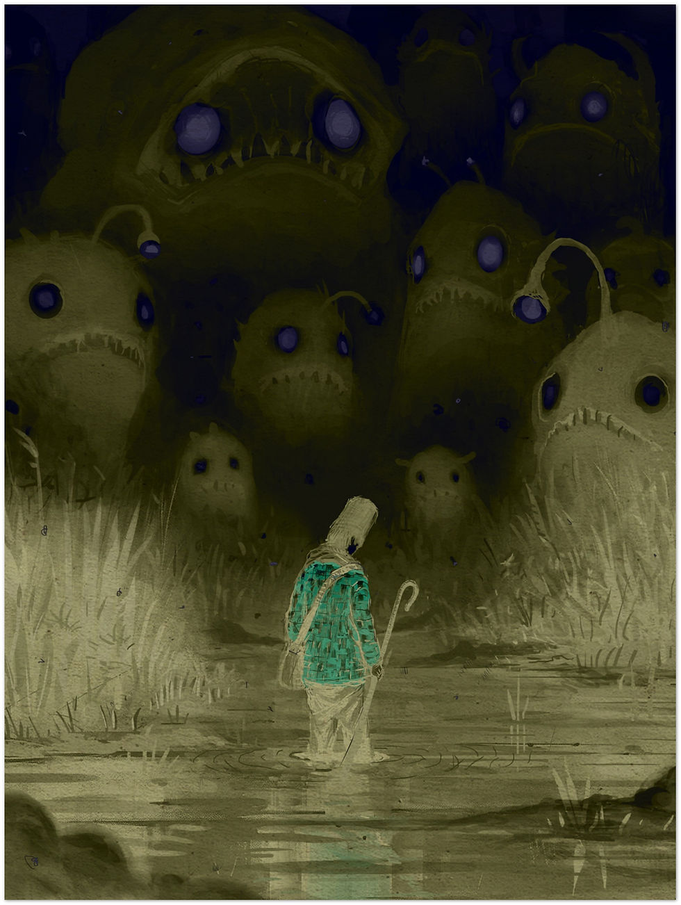 Thumbnail: The Gloom Watchers (Fog, inverted) | Metal Print
