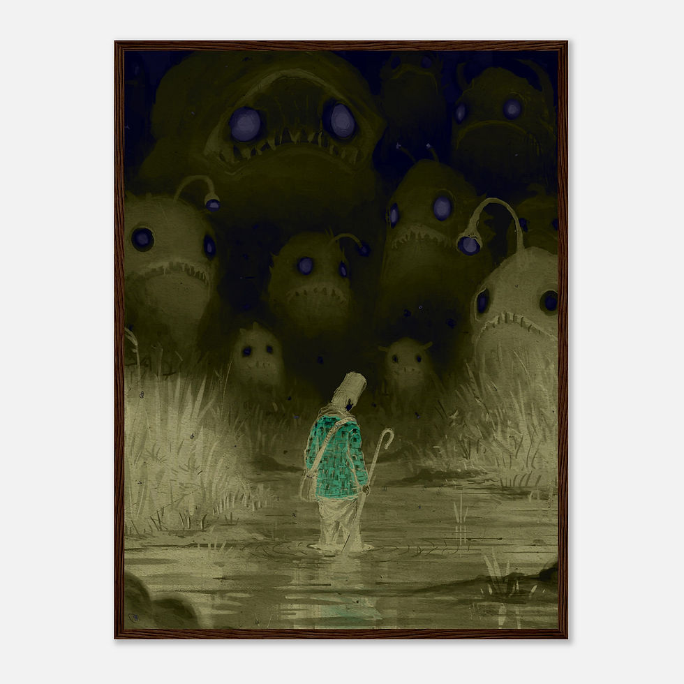 Thumbnail: The Gloom Watchers (Fog, Inverted) | Wooden-Framed Fine Art Print