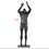 Thumbnail: Fiberglass Muscle Body Basketball Sport Mannequin Display [Matte Black]