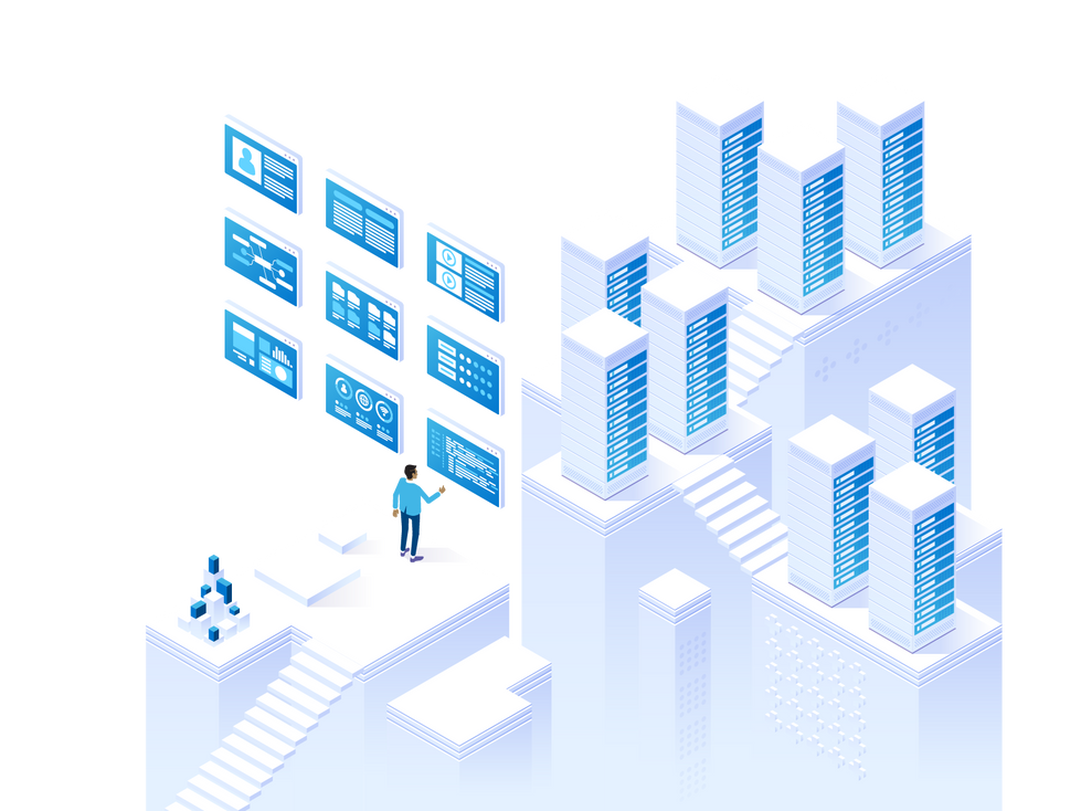 Isometric Storytelling of Cloud Based Solutions 2