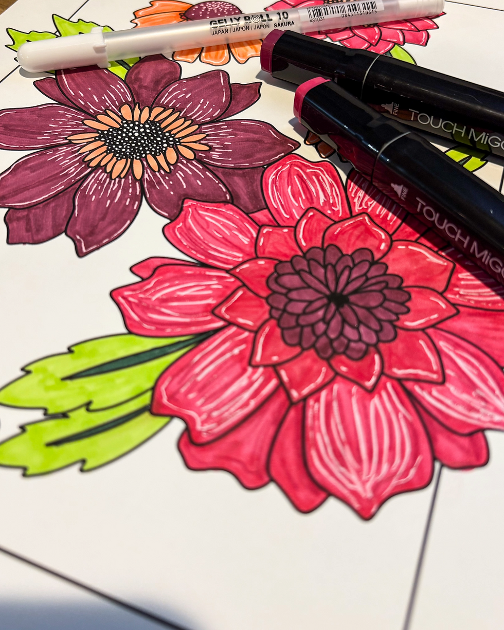 Maria's finished coloring page