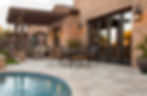 Elegant patio furniture near pool