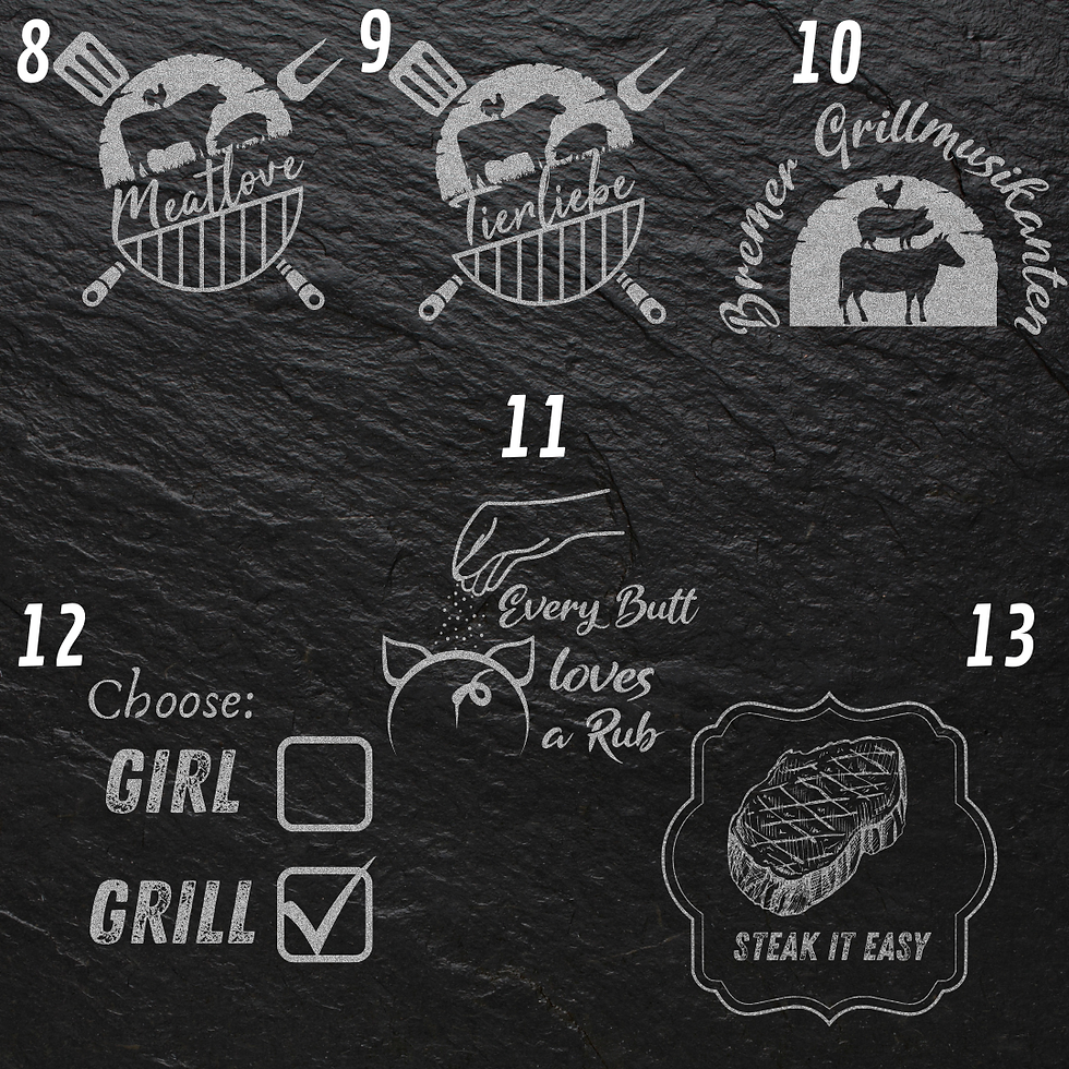 Miniaturbild: Geschenkset mit Namen Schneidebrett Mango Untersetzer Schiefer Grill Spruch Lustig Personalisiert