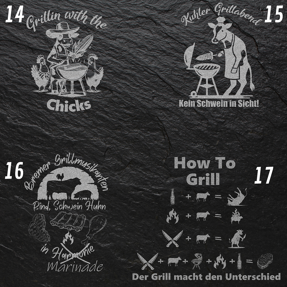 Miniaturbild: Vegetarier Geschenkset Schneidebrett Mango Untersetzer Schiefer Grill Spruch Lustig Personalisiert