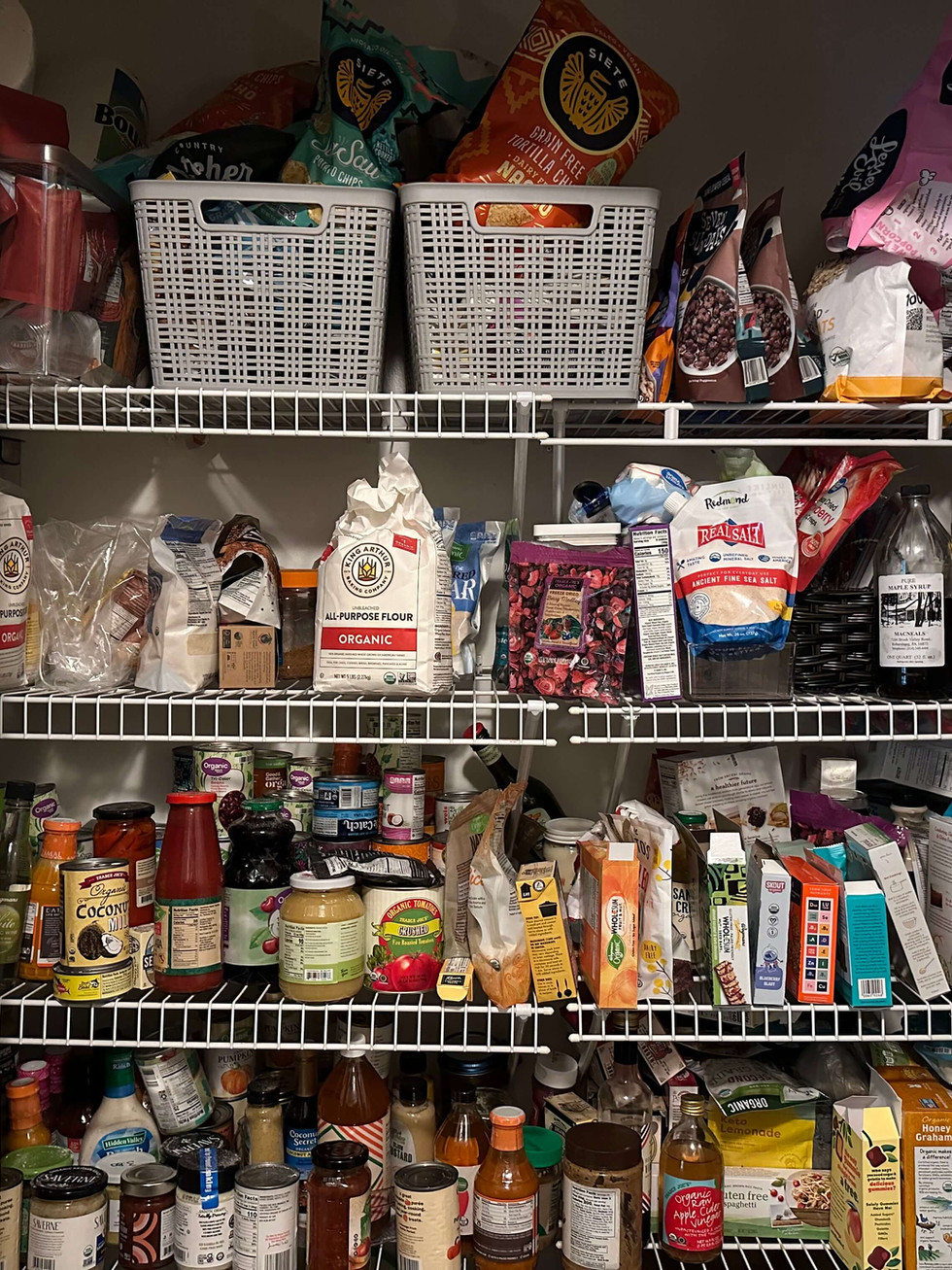 cluttered pantry closet