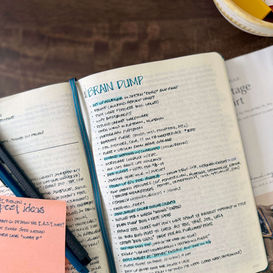 a brain dump list written in journal