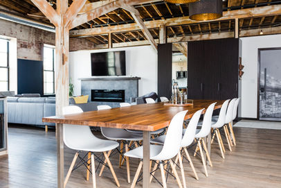Loft dining area with seating for 12