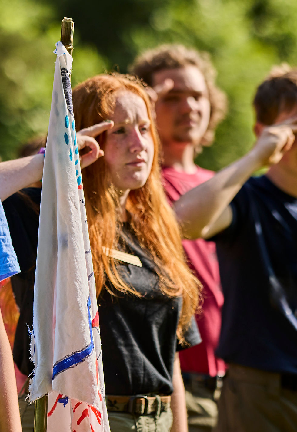 Youth saluting American flag to join Cub, Scouts, and Scouting Allen Lucas Texas