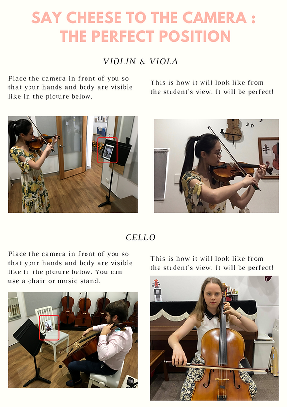 Teacher's guide on how to prepare for online lessons. The perfect position for violin and viola.