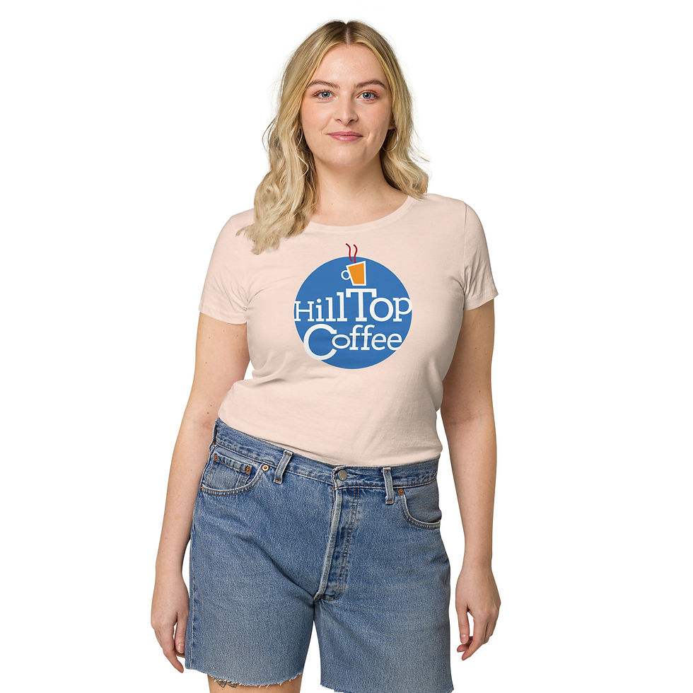 Thumbnail: Women’s Hilltop Coffee T-Shirt (Blue logo)
