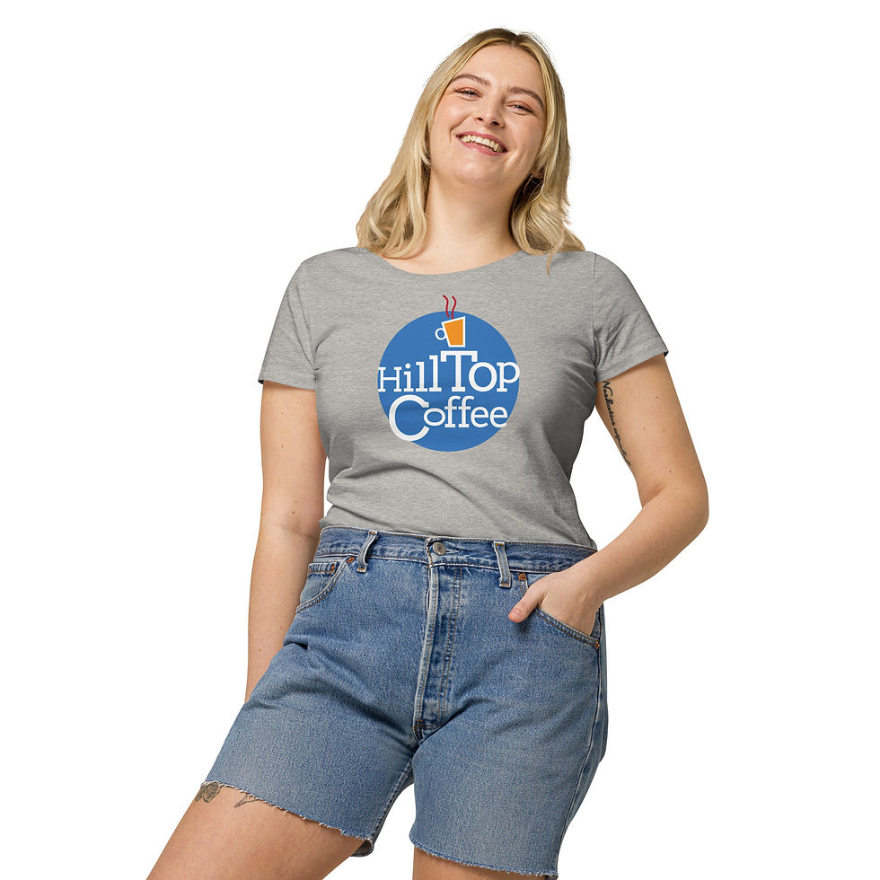 Thumbnail: Women’s Hilltop Coffee T-Shirt (Blue logo)