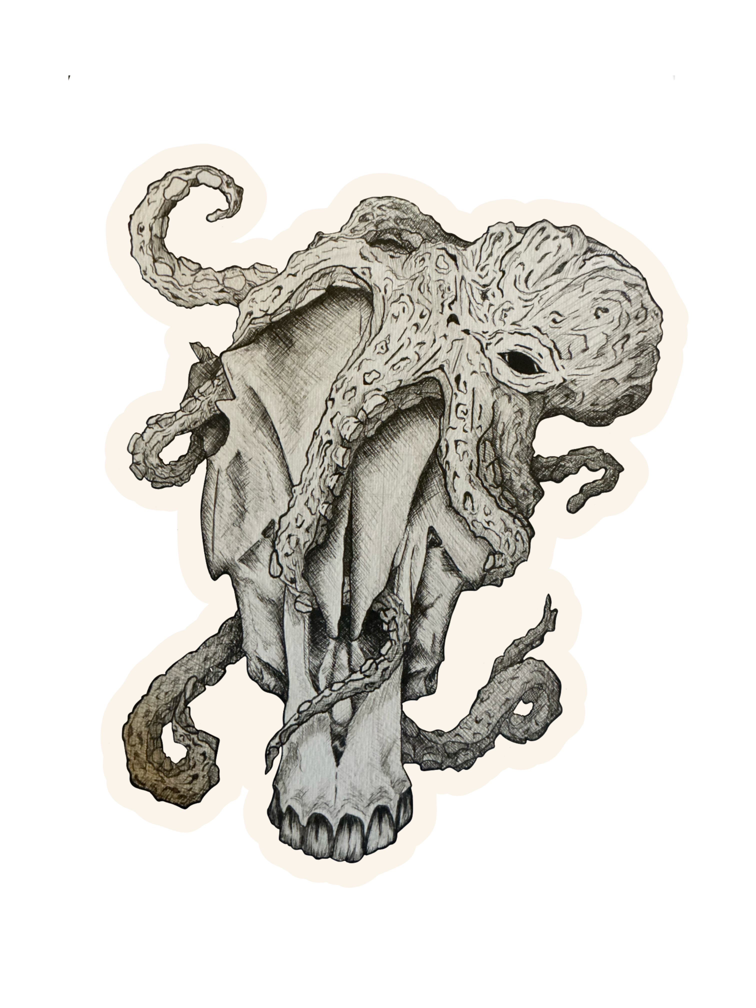 Octopus Skull Sticker