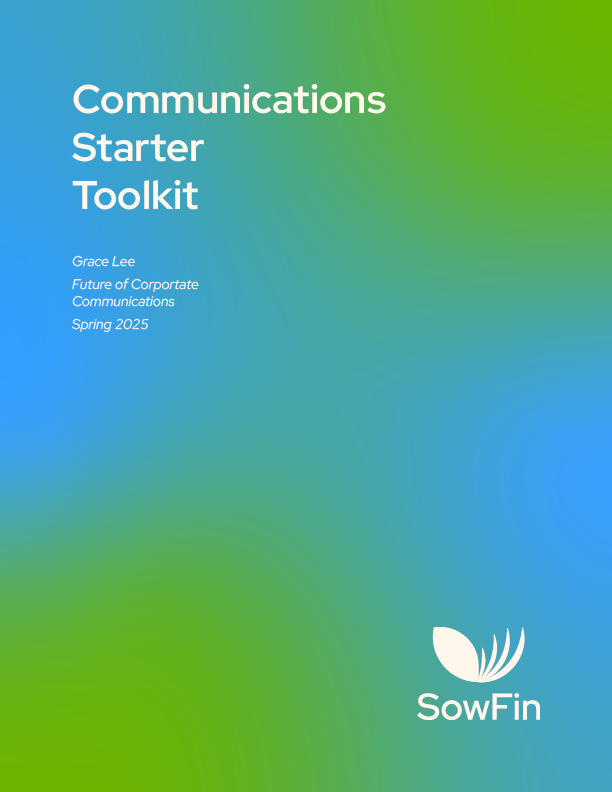 SowFin Communications Plan