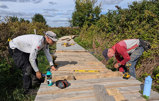 Gestion Inlandsis Conservation Nature Canada Aménagement de Sentier Travaux Entretien Heliportage Nature Montreal Archipel Hochelaga Dewalt
