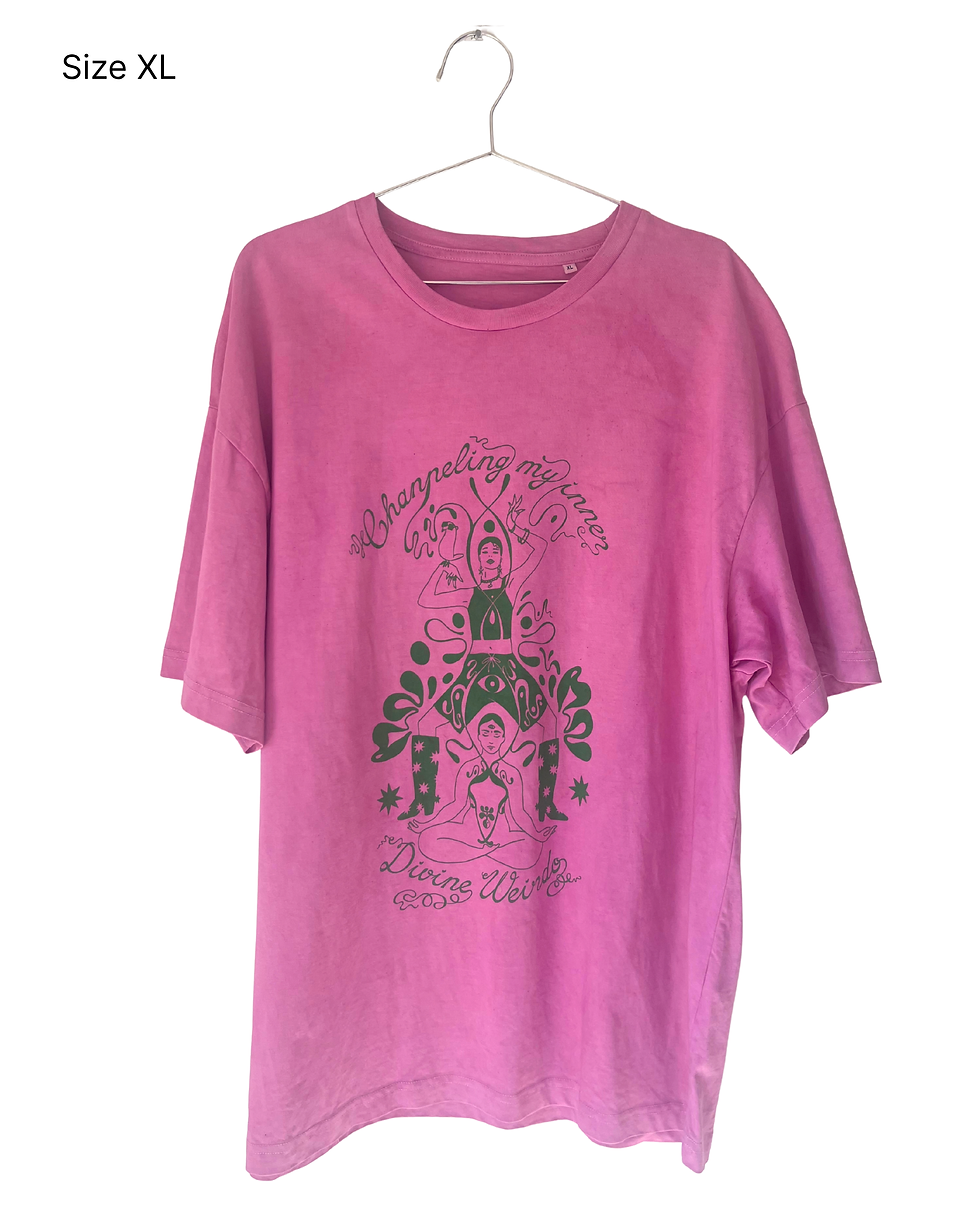 Miniature : T-shirt « Divine Weirdo » rose et vert