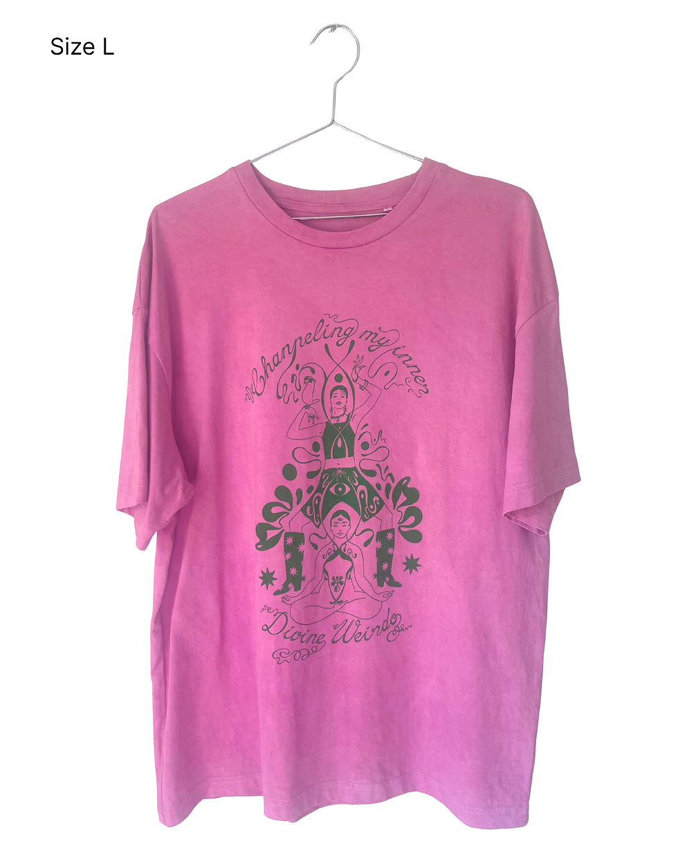 Miniature : T-shirt « Divine Weirdo » rose et vert