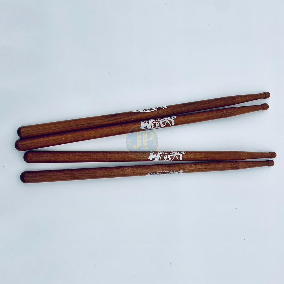 Two pairs of dark wood caixa snare sticks.