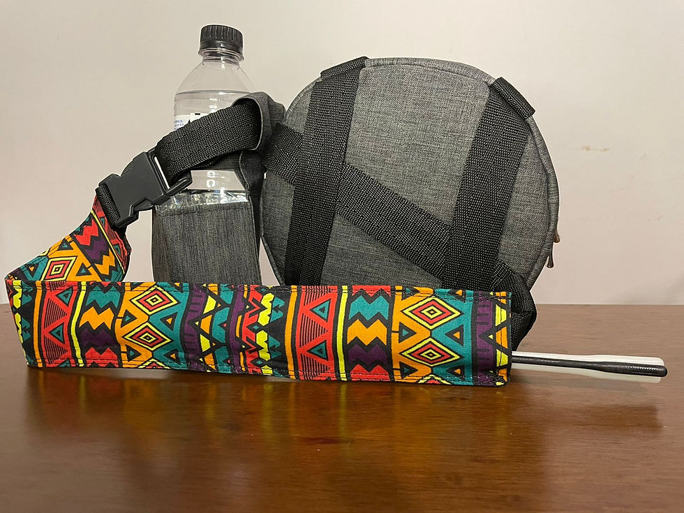 Thumbnail: Back of the Thalita Santos grey tamborim bag.