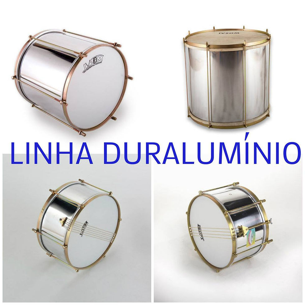 Thumbnail: Ivsom Surdo drum, repique and caixa from the linha duraluminio range.
