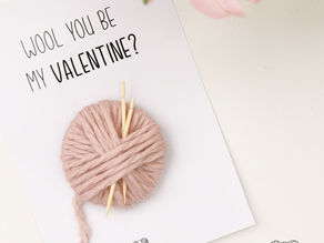 A6 kaart Wool you be my Valentine?