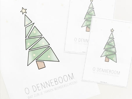 A4 kerst poster o denneboom