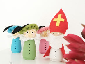 Sint en Piet peg poppetjes