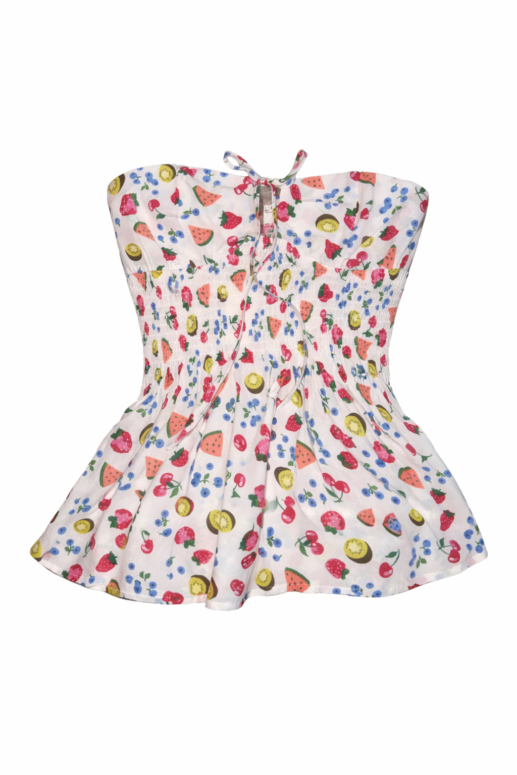 Fruit Print Smocked Top