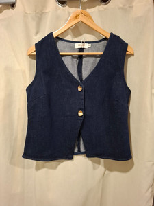 gilet sans manche imitation jean cadana